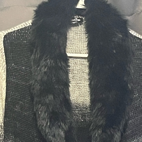 Long Faux Fur Bebe Sweater - Picture 2 of 5